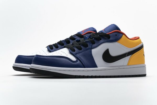 553558-123 Air Jordan 1 Low Blue Yellow Orange - Image 6