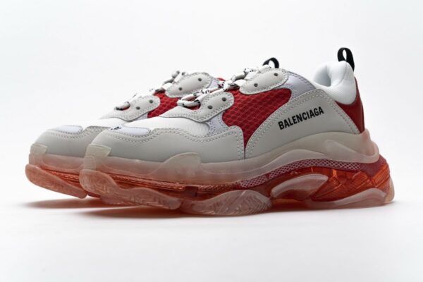 544351 W09E1 4552 Balenciaga Triple S White Red - Image 7