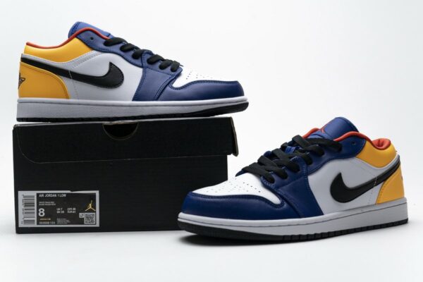 553558-123 Air Jordan 1 Low Blue Yellow Orange - Image 2