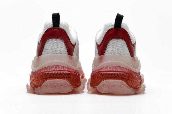 544351 W09E1 4552 Balenciaga Triple S White Red - Image 8