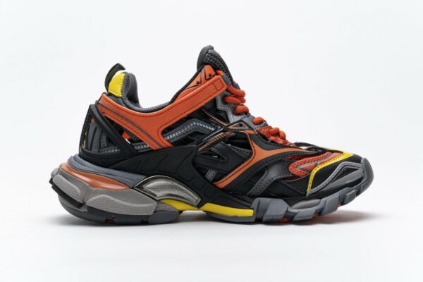 568614 W2GN8 2008 Blenciaga Track 2 Sneaker Black Orange - Image 8