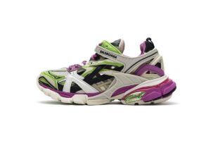 568615 W2GN3 9199 Blenciaga Track 2 Sneaker White Green Pink