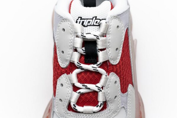 544351 W09E1 4552 Balenciaga Triple S White Red - Image 9