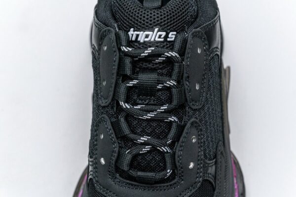 544351 W09O1 0829 Balenciaga Triple S Black Plum Red - Image 8