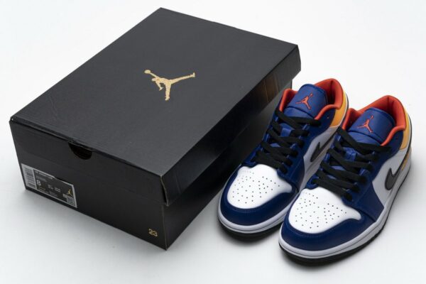 553558-123 Air Jordan 1 Low Blue Yellow Orange - Image 3