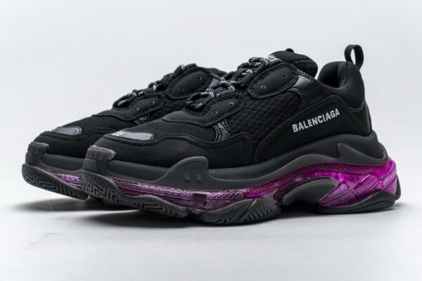 544351 W09O1 0829 Balenciaga Triple S Black Plum Red - Image 6