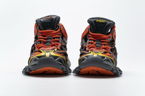 568614 W2GN8 2008 Blenciaga Track 2 Sneaker Black Orange - Image 4