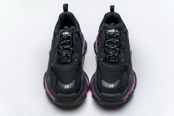 544351 W09O1 0829 Balenciaga Triple S Black Plum Red - Image 4