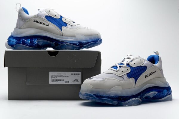 541624 W09E1 1772 Balenciaga Triple S White Blue - Image 2