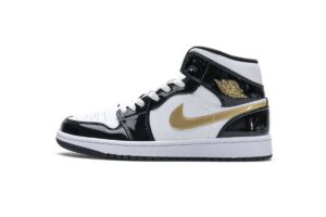 852542-007 Air Jordan 1 Mid Gold Patent Leather