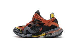 568614 W2GN8 2008 Blenciaga Track 2 Sneaker Black Orange