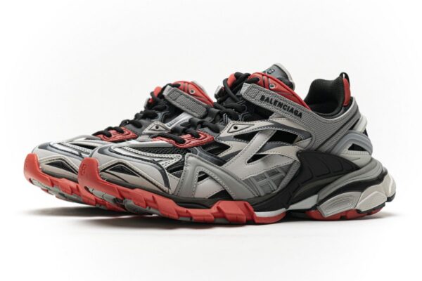 570391 W2GN3 1003 Blenciaga Track 2 Sneaker Grey Red - Image 6