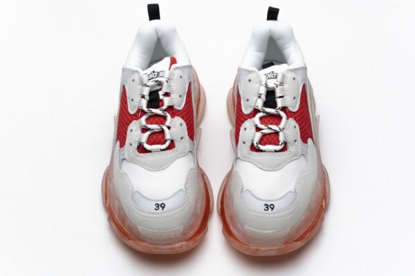 544351 W09E1 4552 Balenciaga Triple S White Red - Image 5