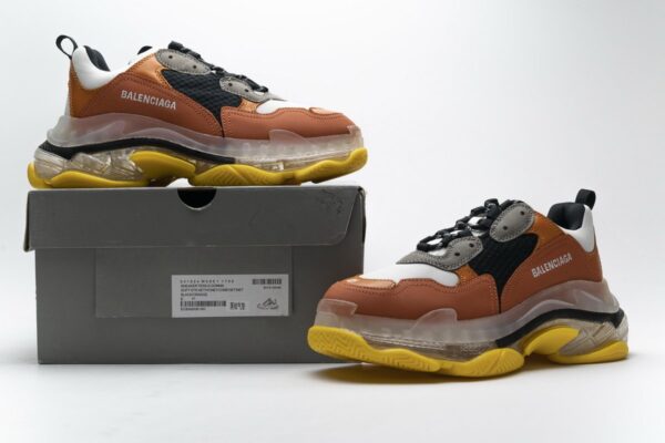 541624 W09E1 1766 Balenciaga Triple S Black Orange - Image 5