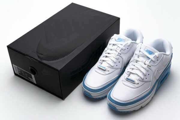 CJ7197-102 Undefeated x Nike Air Max 90 White Blue - Image 3