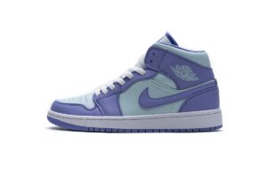 554725-500 Air Jordan 1 Mid Purple Aqua Blue