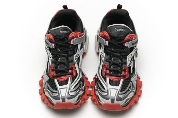 570391 W2GN3 1003 Blenciaga Track 2 Sneaker Grey Red - Image 4
