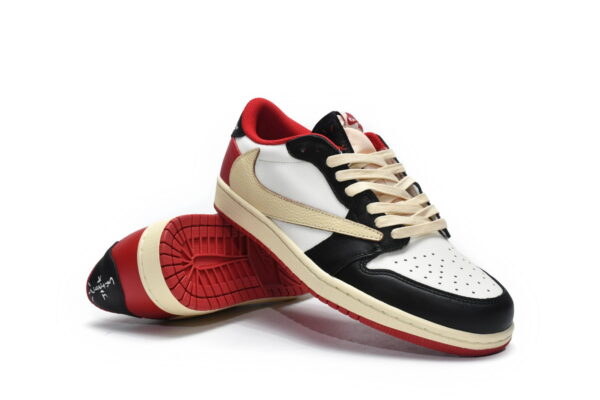 DM7866-166 Travis Scott x Air Jordan 1 Low Black Red - Image 3