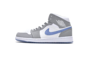 BQ6472-105 Air Jordan 1 Mid Wolf Grey Aluminum