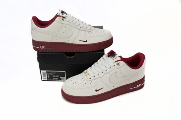 DQ7582-100 Nike Air Force 1’07 Low Beige Red - Image 3